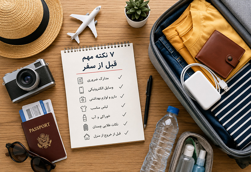 ۷ نکته مهم قبل از سفر که باید حتماً بررسی کنید | چک‌لیست سفر